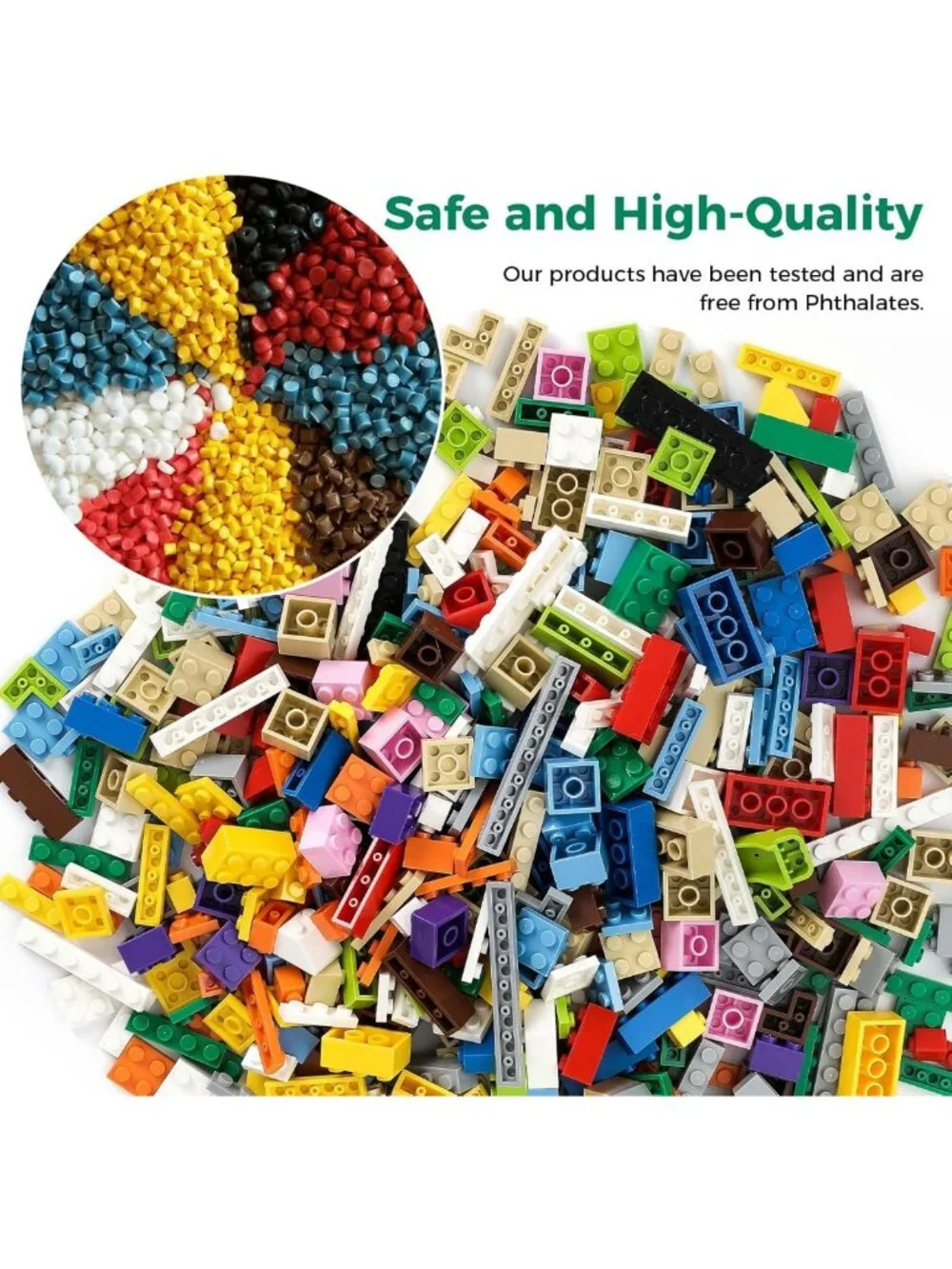 1500 Classic Building Bricks Set - Bulk Small Blocks Compatible with Major